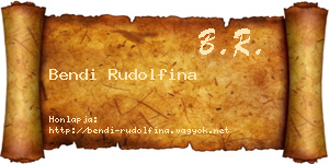 Bendi Rudolfina névjegykártya